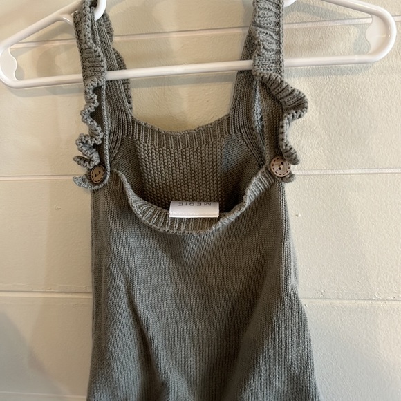 0-3 Mon. Mebie Baby sage knitted romper - Picture 2 of 3